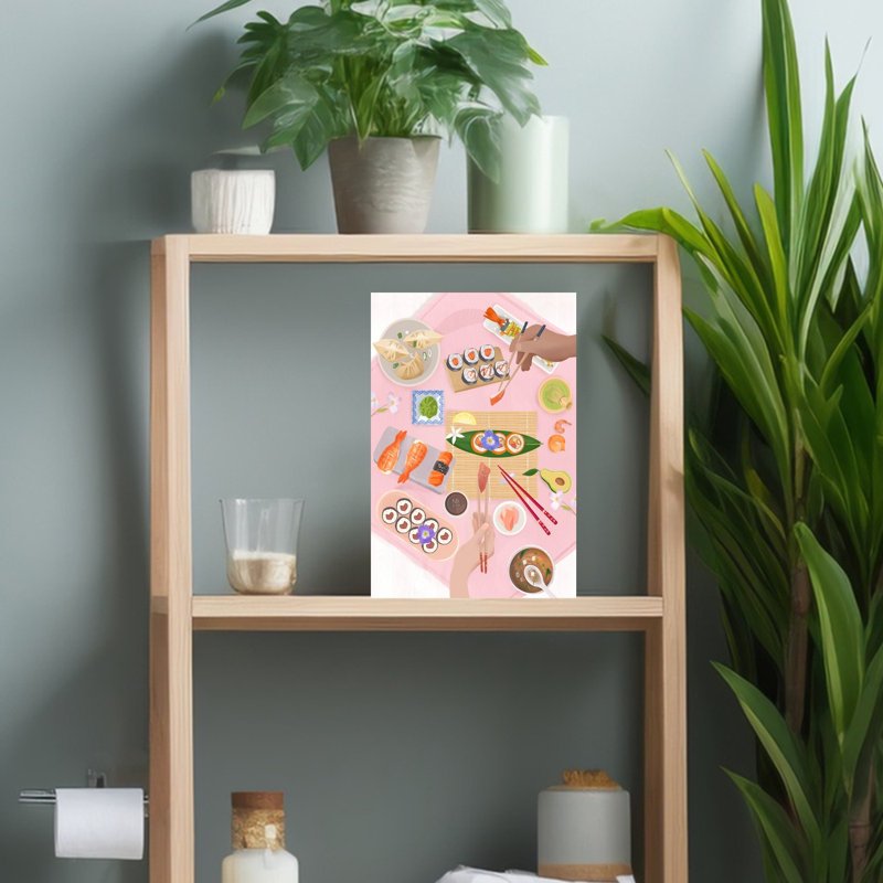 Affiche murale contemporaine « Brunch Sushi », H 18 po x l 12 po