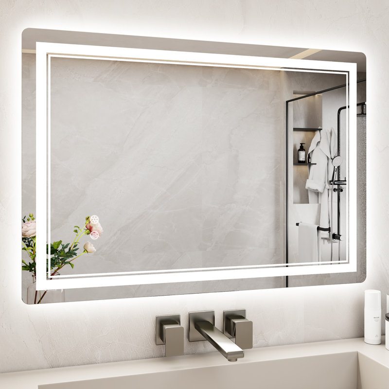 Aluminium Rectangle Mirror, 50cm W x 70cm D