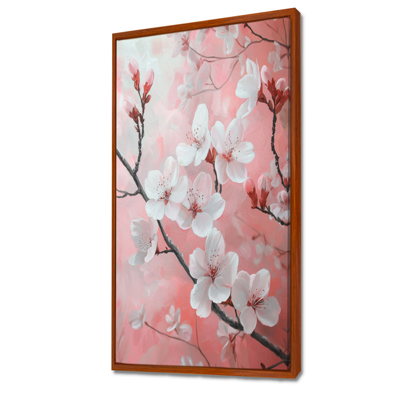 Harrold - Art mural floral, H 60 po x l 28 po, Brun, Impression encadrée flottante