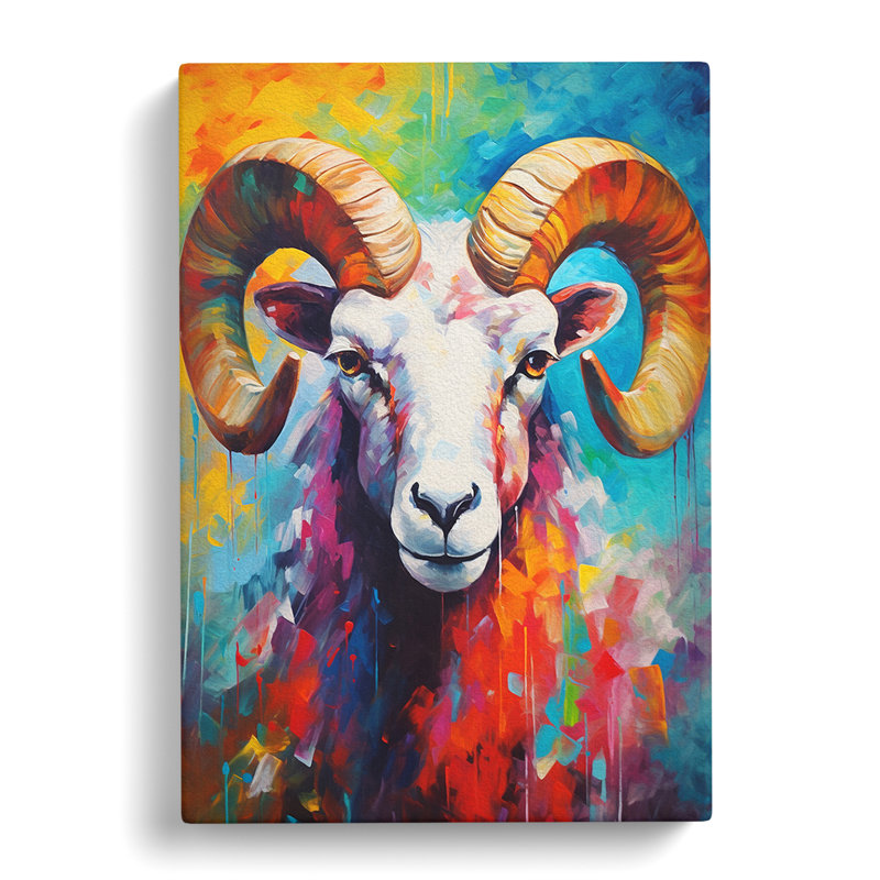 Ram Sheep Abstract - Print, 50cm H x 35cm W x 3cm D