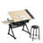 adjustable drawing drafting table desk with 2 drawers for home office and school with stool