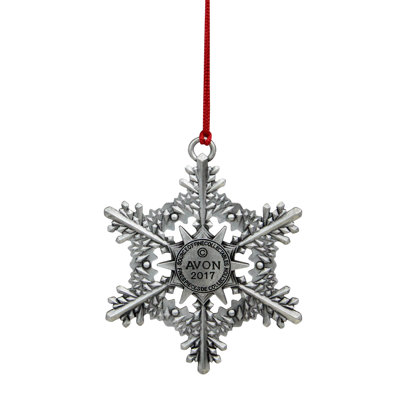 Ornement de Noël flocon de neige 3 po argent et rouge 3 po