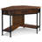 Ironcraft Solid + Manufactured Wood Corner Computer Desk in Burnished Mission Oak