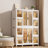 Portable Wardrobe Closet Storage Organizer For Clothes,Clothes Dresser, Magnetic Doors With Cubes &  Hanging Rod, Baby Wardrobe Storage Cabinet,White