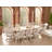 Luxurious Beige Velvet Dining Set With Gold Accents – Multiple Seating Options Available-109024899-109024900