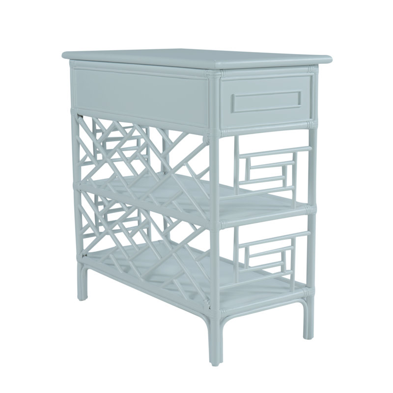 Chippendale End Table, Light Blue