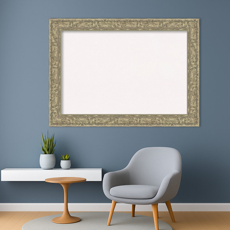 Tableau de luxe encadré argenté de luxe, babillard en liège, tableau d'organisation, tableau d'affichage, H 31 po x l 43 po