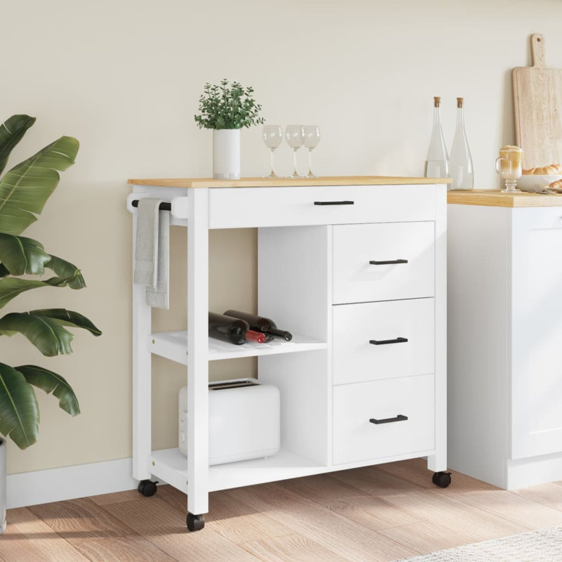 Kitchen Serving Cart, White