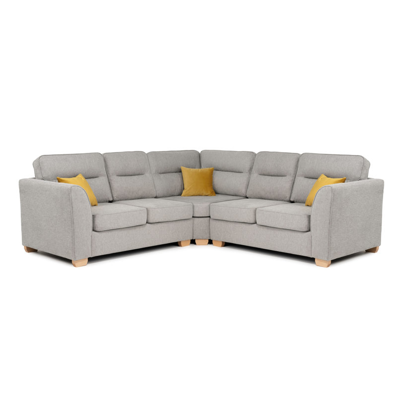 Marryn Upholstered Corner Sofa, Symmetrical, Light Grey