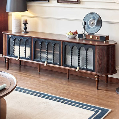 Modern Nut-Brown Solid Wood TV Stands