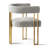 Set of 4 Chenille 18.3" Seat Height Upholstered Gold Dining Armchair-1374391527