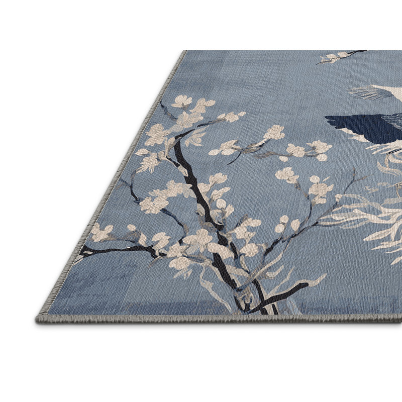 Machine Washable Gray Area Rug, Rectangle 4' x 6'
