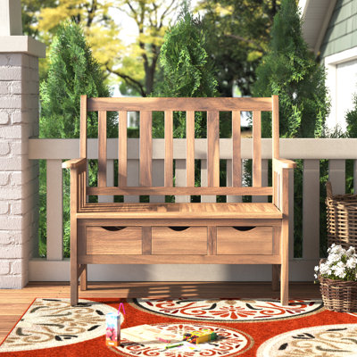 Ponce 3 Drawer Wood Storage Bench by Andover Mills
