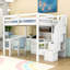 Lit mezzanine double avec bureau en L et grands tiroirs de rangement-1017897386