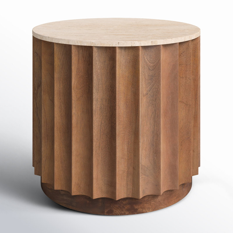 Table de bout en travertin Gaige