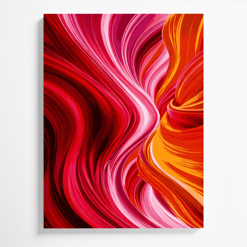 Digital Abstraction 9 Red Canvas Wall Art
