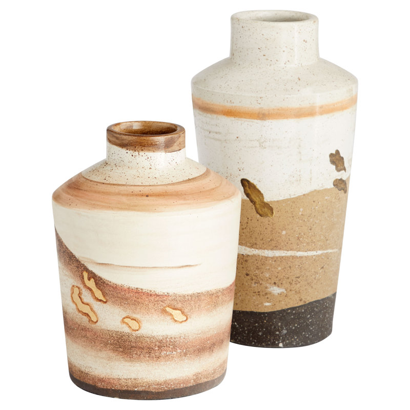 Kota Handcrafted Ceramic Table Vase, 12" H x 6" W x 6" D