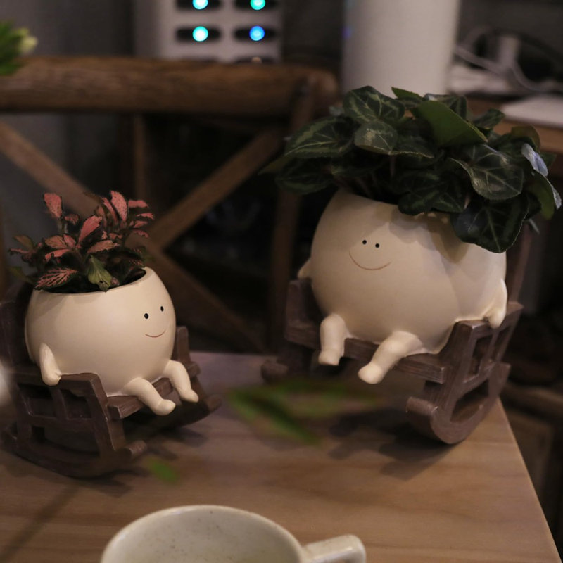 Pot de fleurs mignon en résine