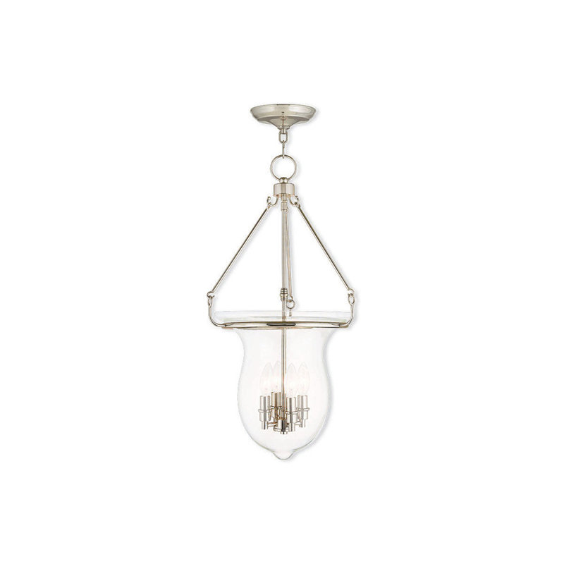 Luminaire suspendu d'extérieur 27 po, Nickel poli / Transparent