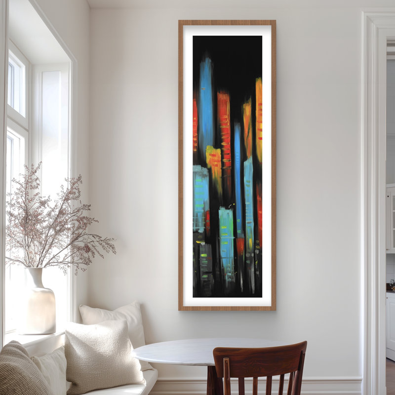 Abstract Colourful Tall Buildings | Framed Matted Print Decor