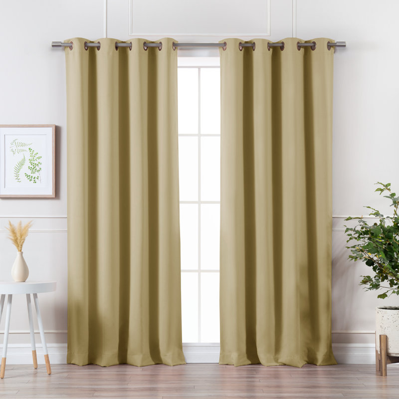 Adina Sevan Solid Thermal Grommet Curtain Panels, 52"W x 96"L, Sage