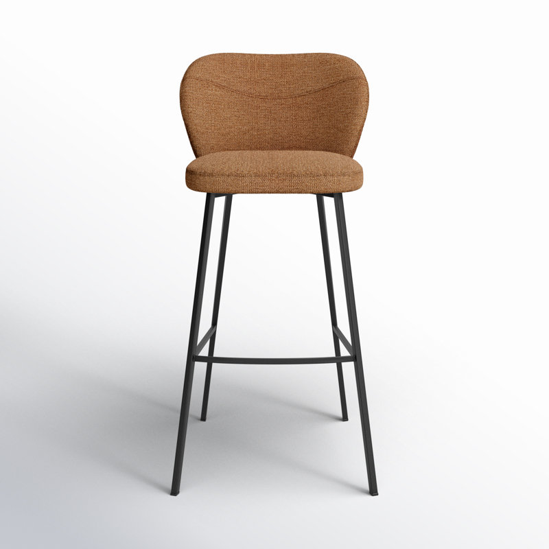 Granger Upholstered Counter Stool with Metal Frame, Brown, Bar Stool (30.5" Seat Height)