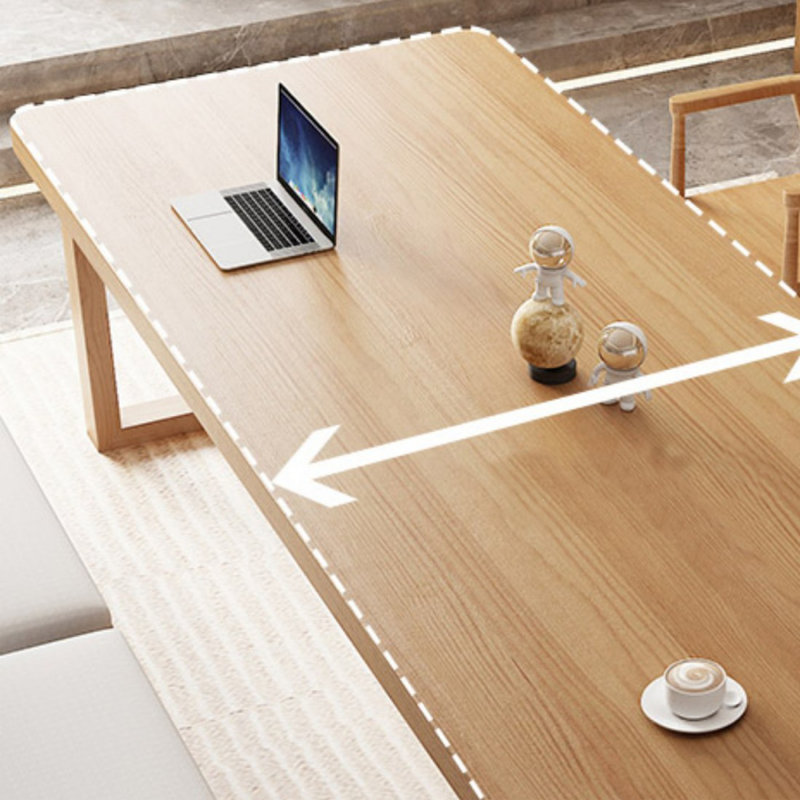 Bureau rectangulaire brun en bois massif, H 29,53 po x l 70,87 po x P 31,5 po