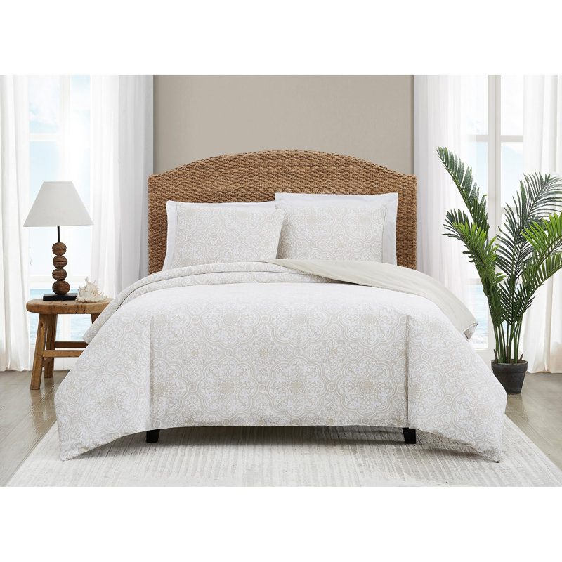 Fuad Cotton Sateen Damask Comforter, Twin Comforter + 1 Standard Sham