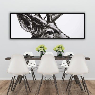 Roe Deer Plume - Rustic Framed Canvas Home Decor Art