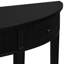 Console noire avec trois tiroirs à rayures verticales et quatre pieds en pin - 4 tiroirs minimalistes pour l'intérieur