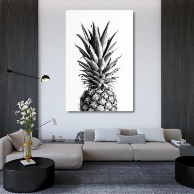 Bayou Breeze 1x Studio III Gallery Wrapped Canvas Art Titled: Pineapple Black A White 01