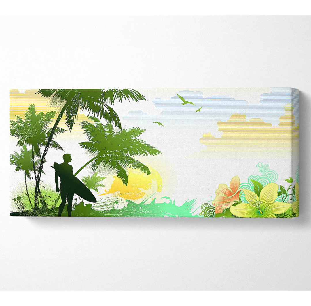 Blumen für Surfer - Panorama-Kunstdrucke auf Canvas-Leinwand