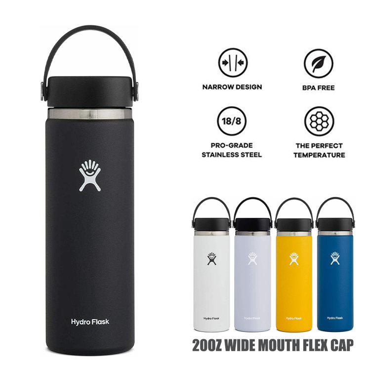 CCYMI Hydro Flask Wide Mouth 20 Oz Stainless Steel Water Bottle, with Leak  Proof Flex Cap