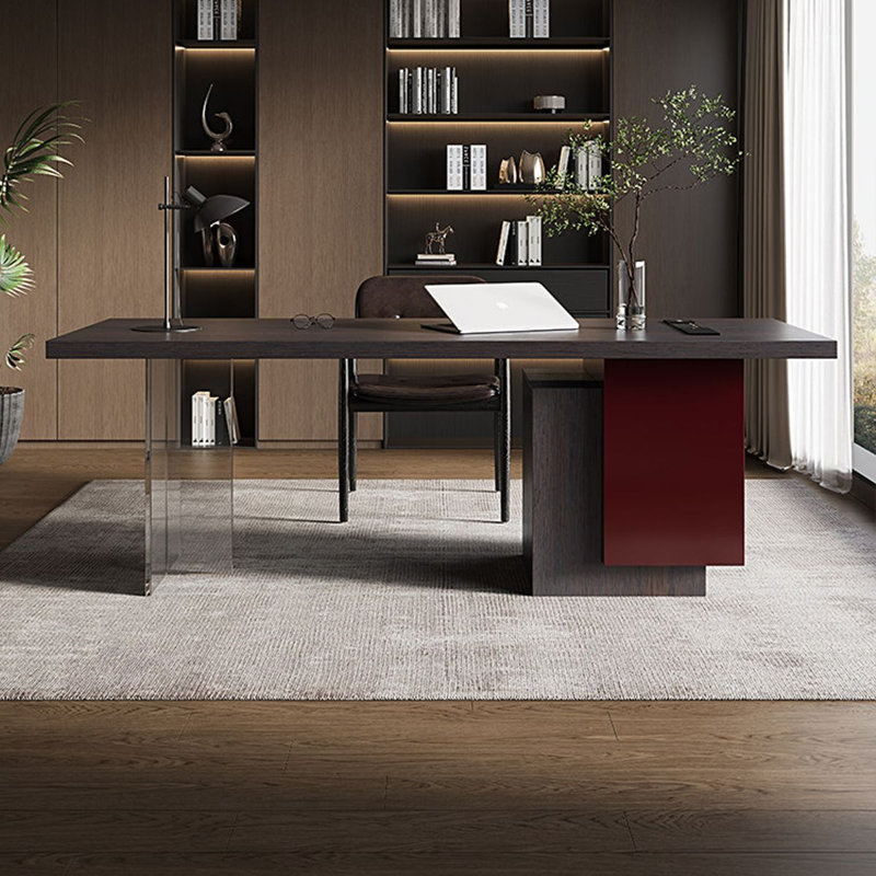 Le bureau minimaliste de style italien peut accueillir un bureau d'ordinateur central ou un bureau d'étude