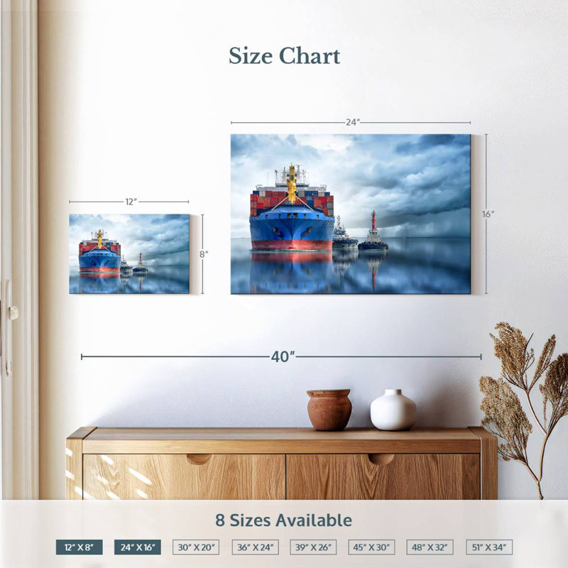 Mehar Container Cargo Ship, 16" H x 24" W