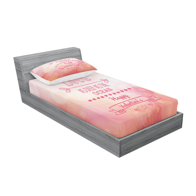 Ensemble de draps avec flèche "my love deep as the ocean" avec étoile à coeurs