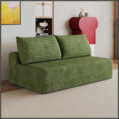Cloud Sectional Couch,Modern Modular Sofa with Deep Seat, Upholstered Couches for Living Room Bedroom,No Assembly Required,Green (Plush Corduroy Fabric)