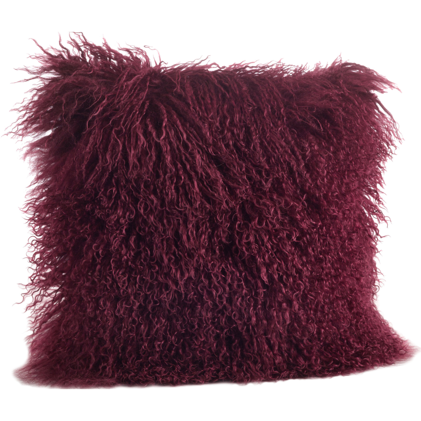 Iyana 20" x 20" Wool Pillow Cover & Insert, Eggplant, Square 20"