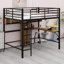 Lit mezzanine avec bureau en L et tablettes