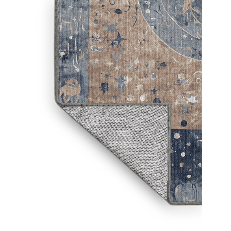 Machine Washable Gray Area Rug, Runner 2' x 4'