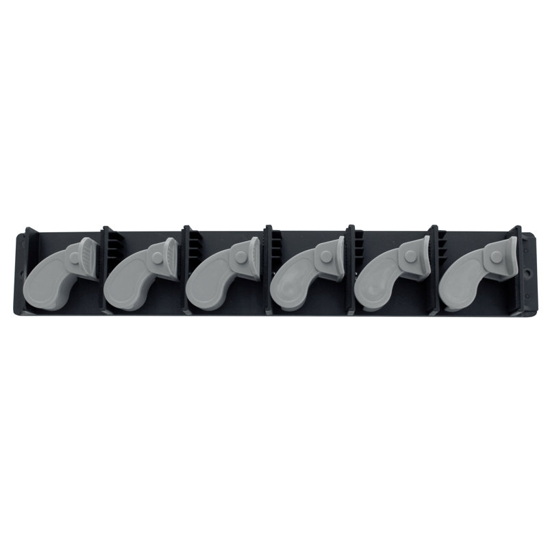 6 Fishing Rod Wall Rack W/Textured Rubber Grip One - Piece Design