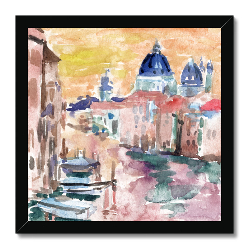 River City IV by Melissa Wang - Painting, Black Framed Paper Print, 34cm H x 34cm W