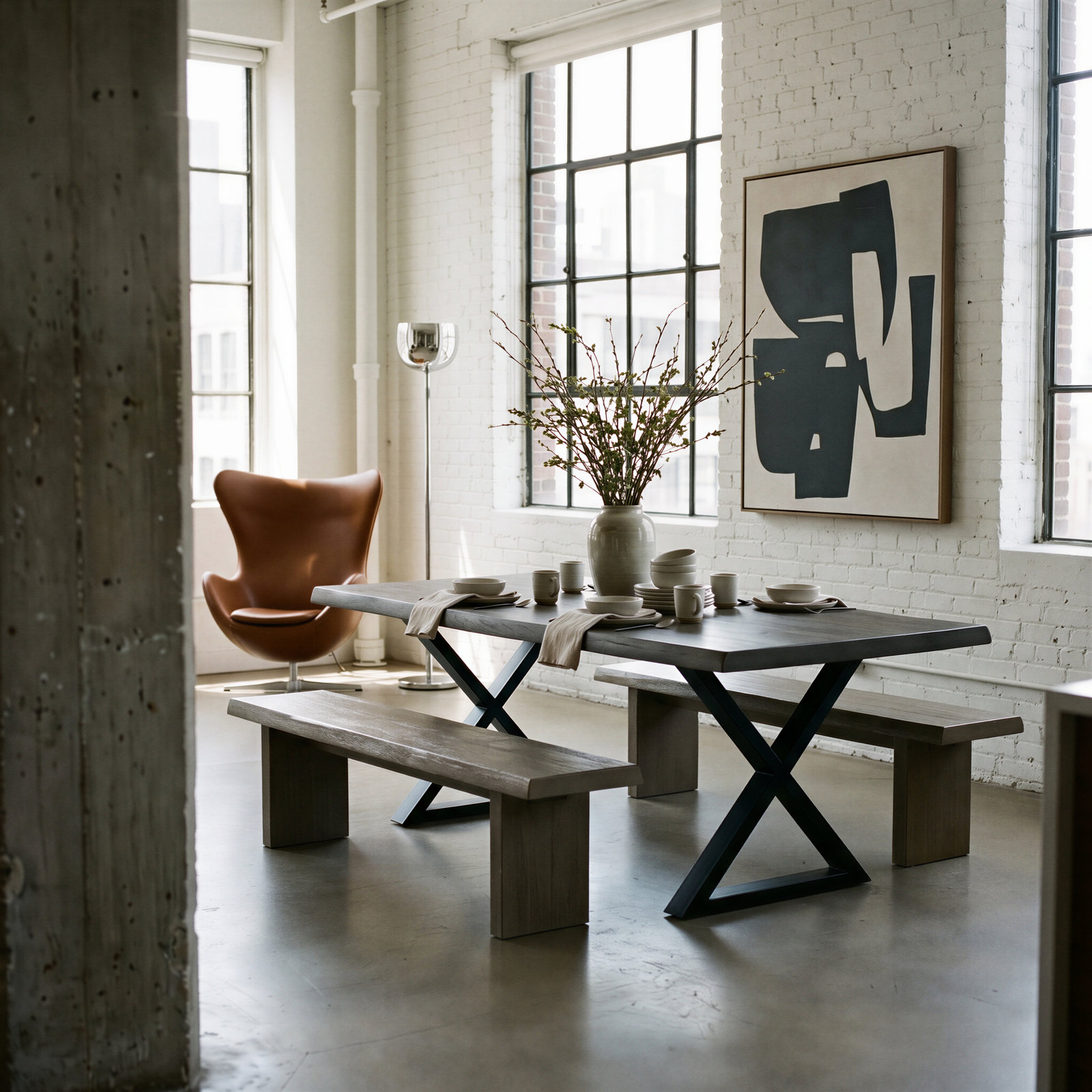 Colin Dining Bench, 18" H x 78" W x 15" D, Sandblasted Gray