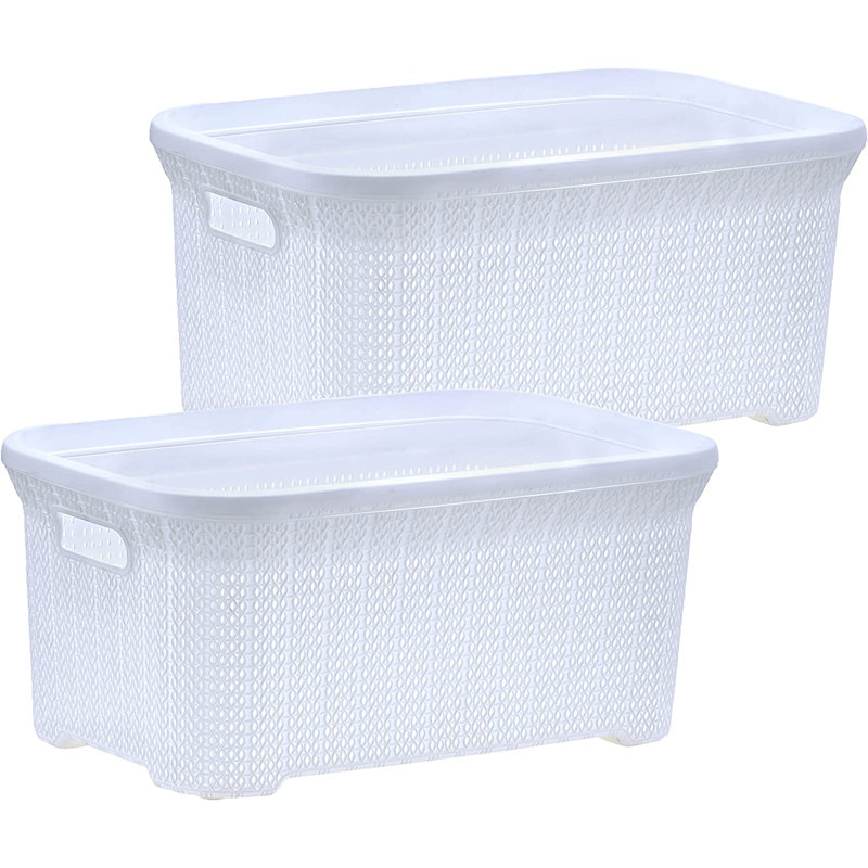 Panier à linge en tricot, Blanc
