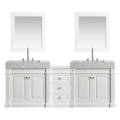 Attridge 88'' Double Bathroom Vanity with Stone Top