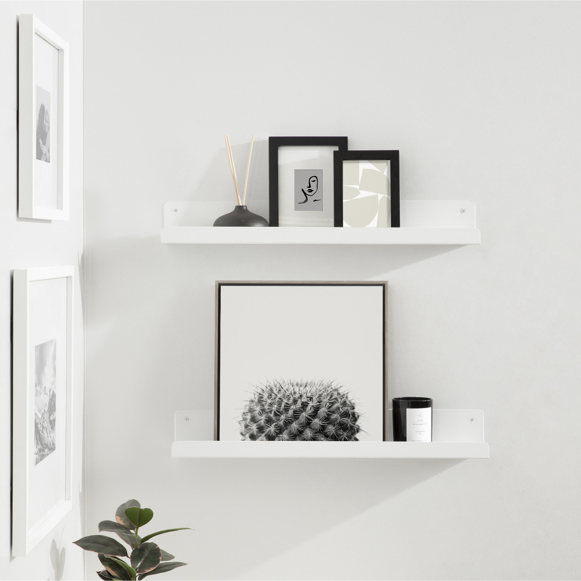 Tara Metal Floating Shelf, White, 3.25" H x 23.75" W x 4.5" D