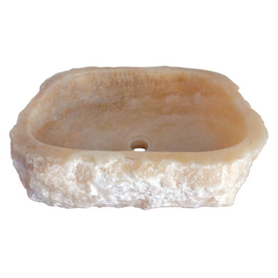 20'' Gray/Cream Stone Specialty Vessel Bathroom Sink