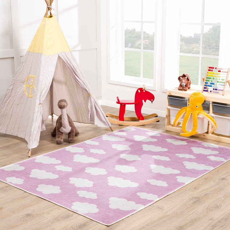 Tapis en polyester tissé à la machine Nizar, Rectangle 5 pi 3 po x 7 pi 3 po