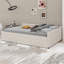 Lit plateforme tapissier avec port USB et lit gigogne simple