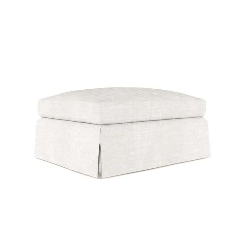 Ludlow Ottoman, Plush Velvet Oyster, Weathered